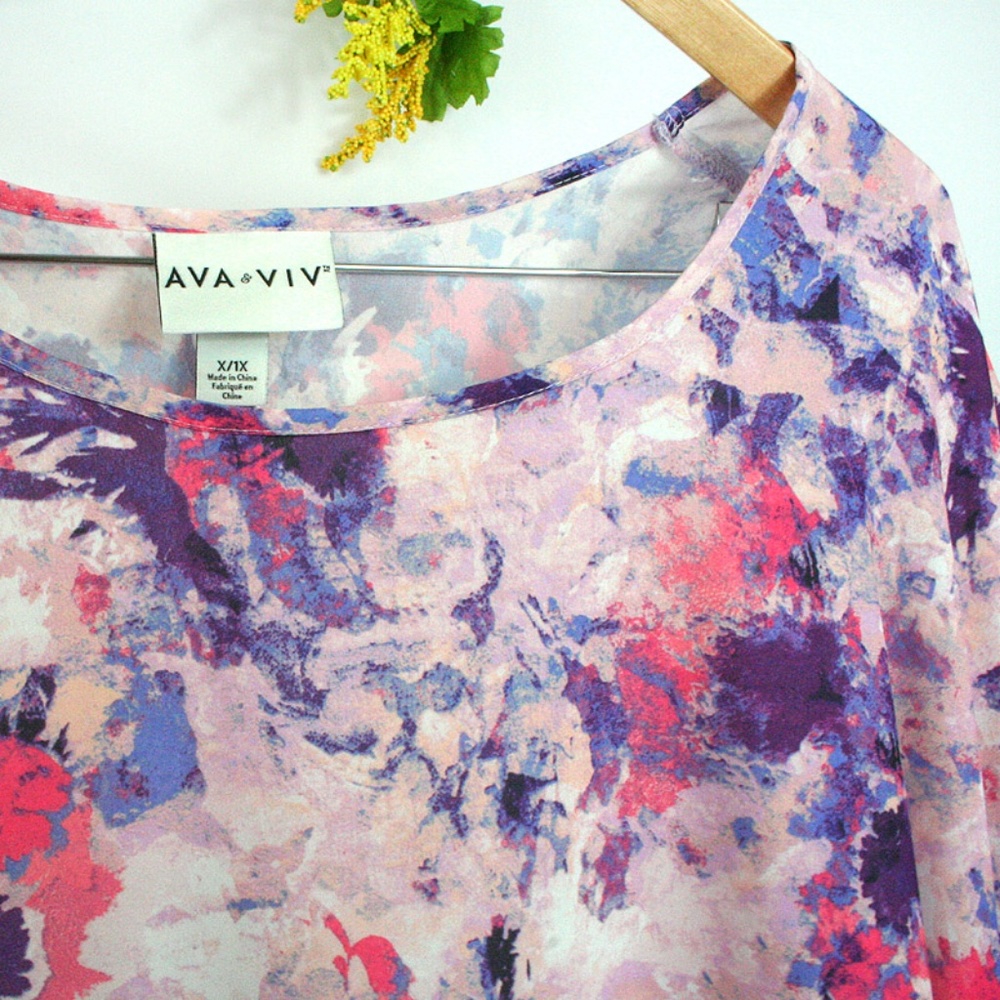 Ava & Viv Floral Poncho Top - Picture 5 of 6
